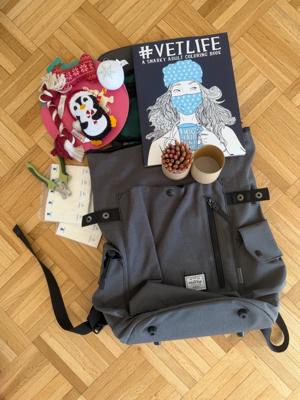 VET BUNDLE: Backpack, coloring book, pet toys, nail clippers, ETC!